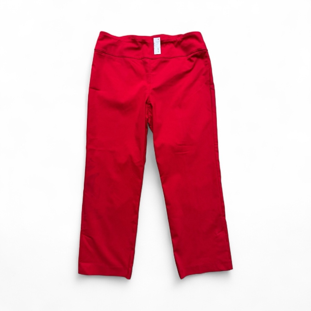 NWT Elliott Lauren Red Ankle Pants Size 12 Stretch Viscose MSRP $165 Made in USA